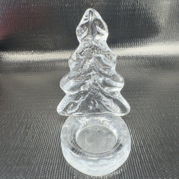 Swedish Glass Candle Holder Votive Tea Light Clear Christmas Tree Light Holder - Picture 8 of 11